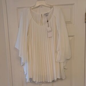 Sz 2X designer pleated cape Blouse
